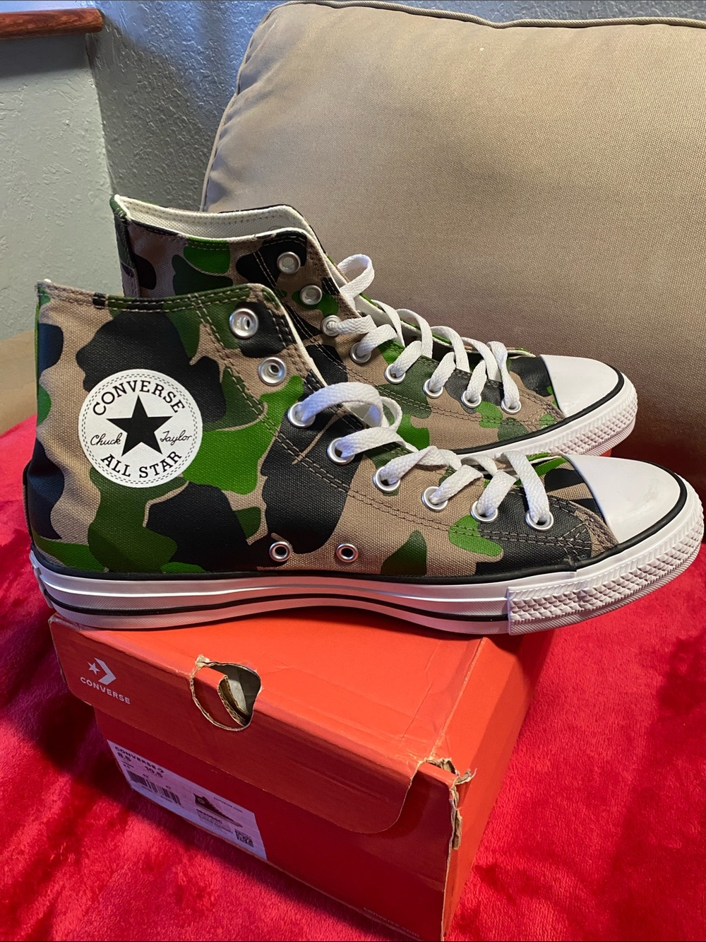 Converse High Top Sneakers - Green Camo - Picture 2 of 5
